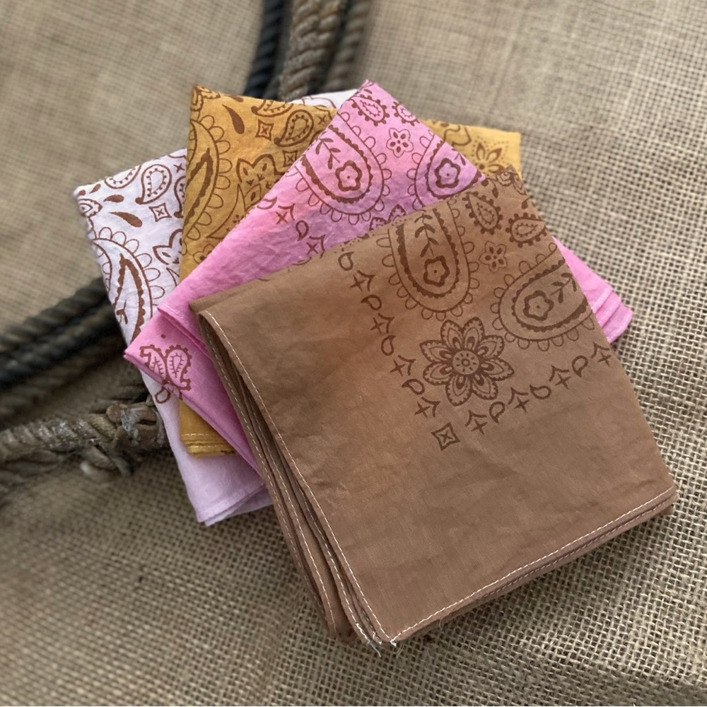 BANDANA Set Hand Dyed Sun Bleached "Rodeo Princess Collection" Set of 4 - Picture 9 of 13